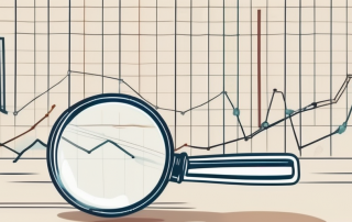 A magnifying glass highlighting a graph charting the development of construction interest rates