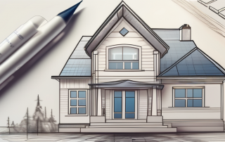 A compass pointing towards a beautiful dream house