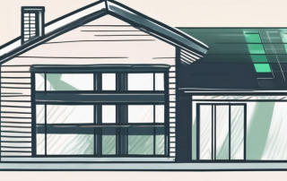 A calculator sitting on top of a house