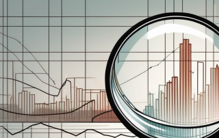 A magnifying glass focusing on a dynamic graph or chart symbolizing the fluctuating mortgage interest rates