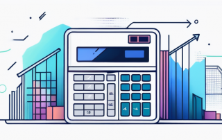 Abstraktes Design eines Taschenrechners mit Wohnkomponenten zur Symbolisierung der Berechnung von Kapital fuer Immobilieninvestitionen.