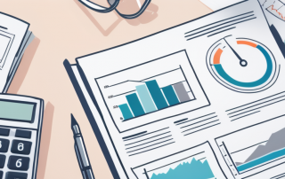 Finanzdokumente mit Diagrammen und Rechner zur Analyse und Vergleich verschiedener Hypothekenangebote zur optimalen Kreditauswahl.
