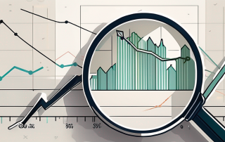 A magnifying glass focusing on a line graph that represents the recent developments in mortgage interest rates