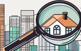 A magnifying glass focusing on a line graph representing the latest trends in mortgage interest rates