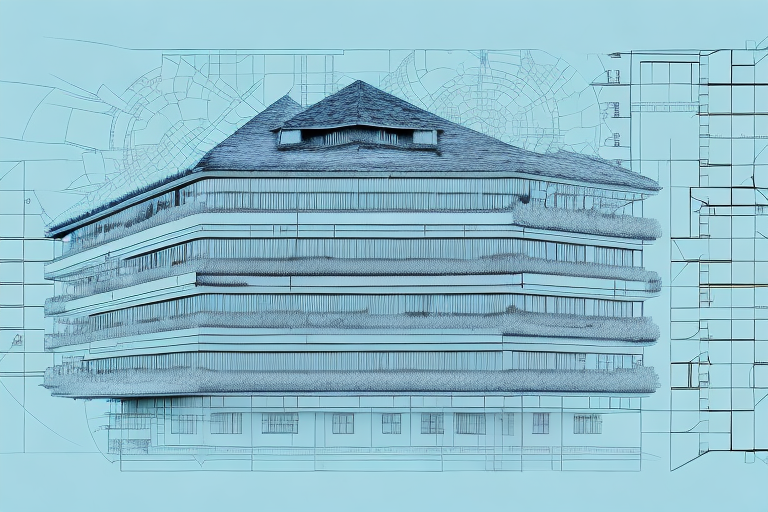 The langenwolschendorf village landscape with a blueprint of a building and a construction helmet