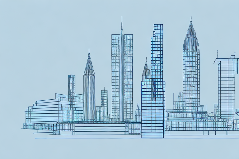 The langerringen skyline with prominent architectural structures