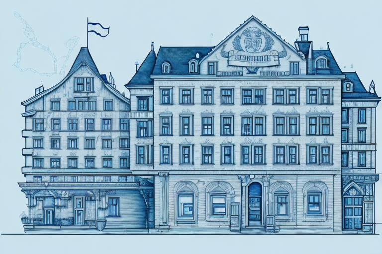 A blueprint of a building