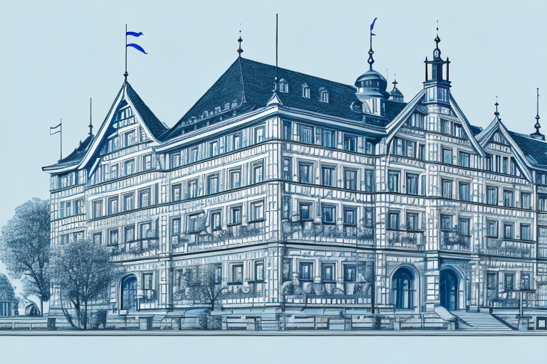 A detailed architectural blueprint of a building