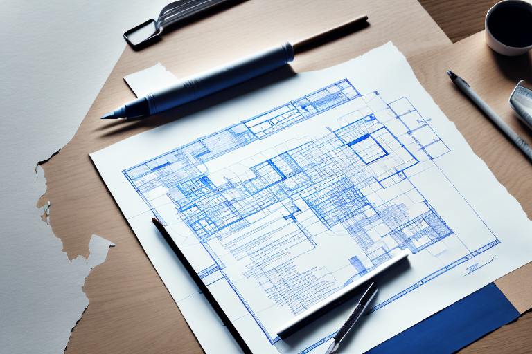 The odenwald landscape with a blueprint of a building and a filled out application form in the foreground