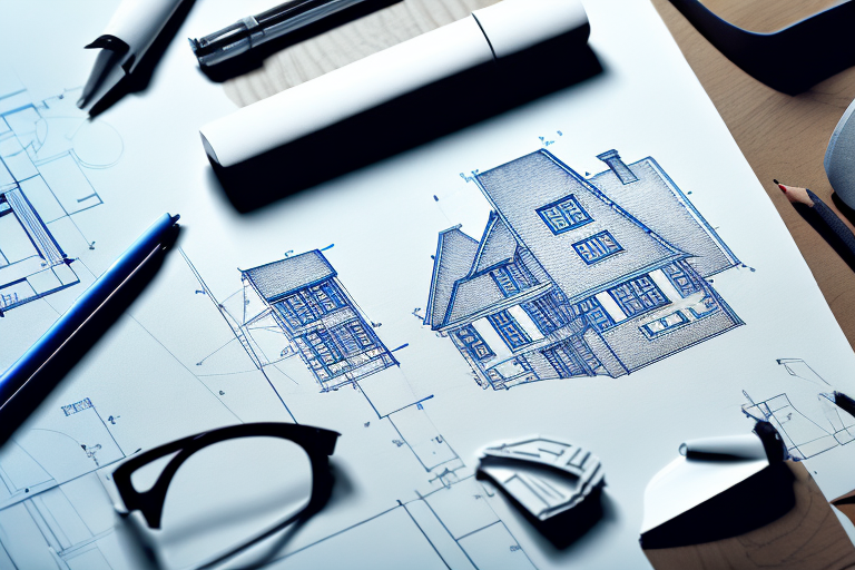 A blueprint of a house