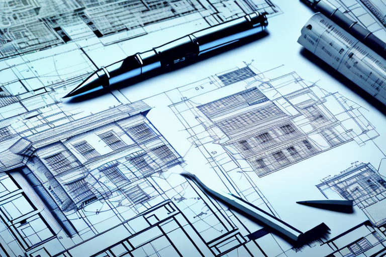 A blueprint of a building