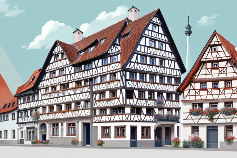 A small german town with traditional houses