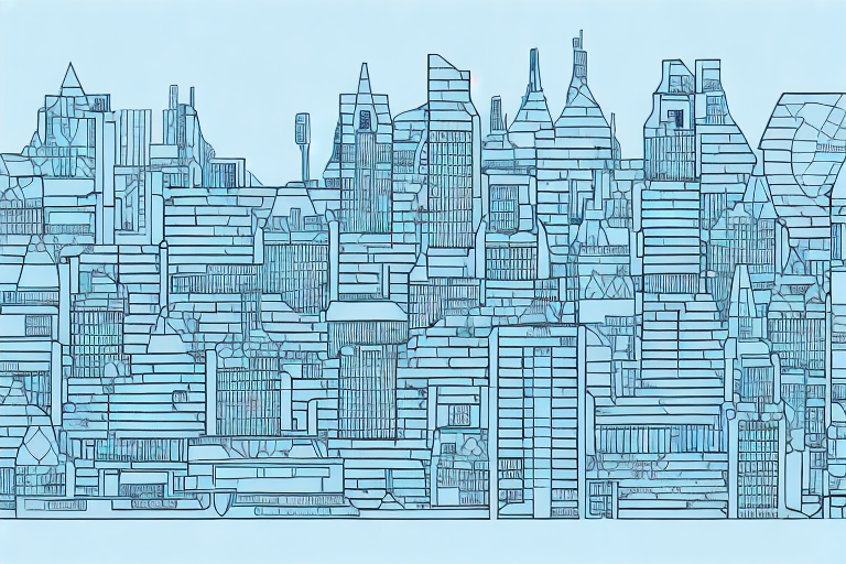 A cityscape of herzogenrath with architectural blueprints superimposed over it