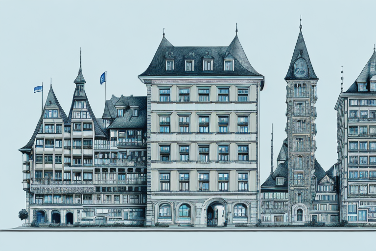 A cityscape of hessisch oldendorf with prominent architectural structures