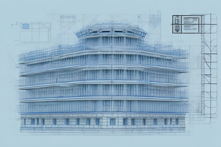 A blueprint of a building