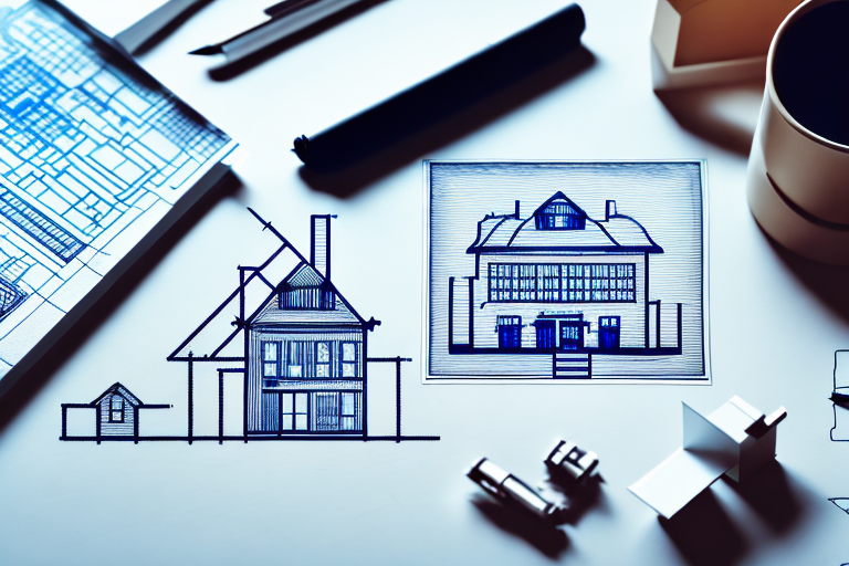 A building blueprint with a stamp of approval