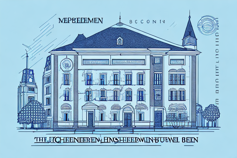 The igersheim town hall with a blueprint and a stamp