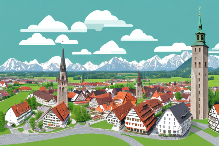 The isny im allgäu town with notable landmarks