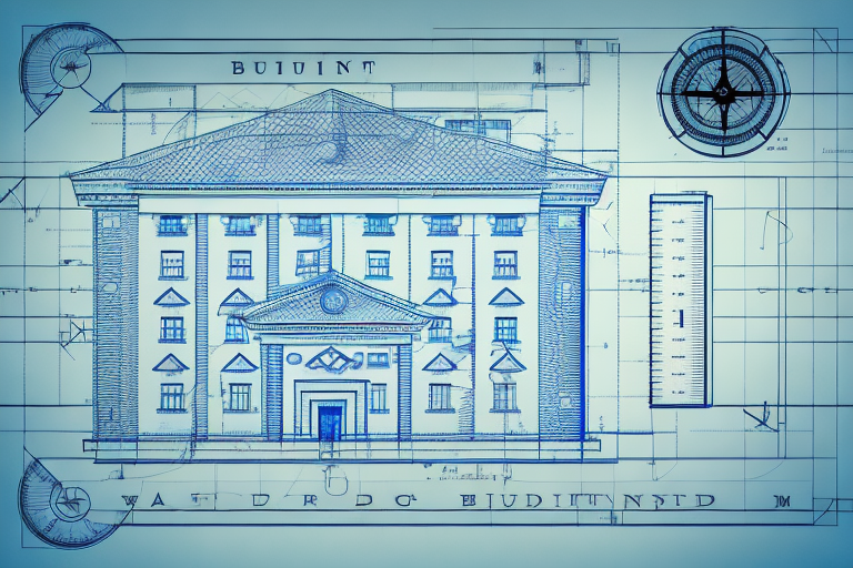 A building blueprint with a stamp of approval