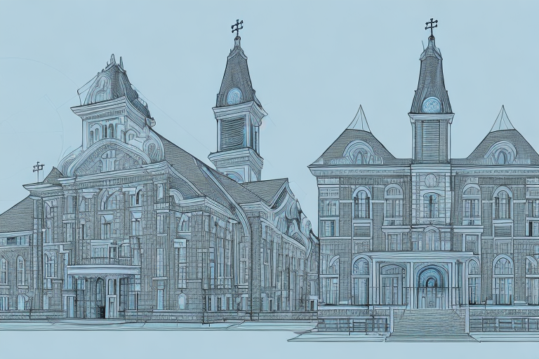 A detailed architectural blueprint with a stylized backdrop of jesewitz