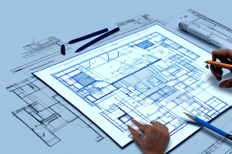 A blueprint of a building