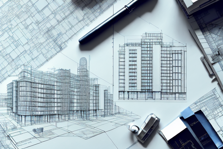 A cityscape of korbußen with various buildings under construction