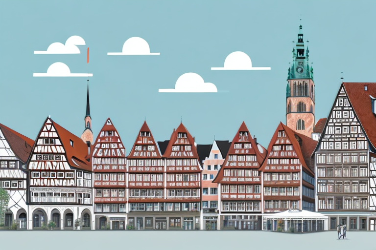A cityscape of korntal-münchingen with a prominent town hall building