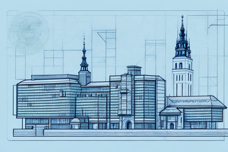 A blueprint of a building with a stamp of approval