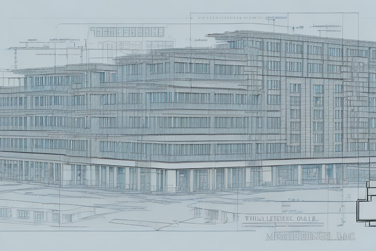 A detailed architectural blueprint for a building