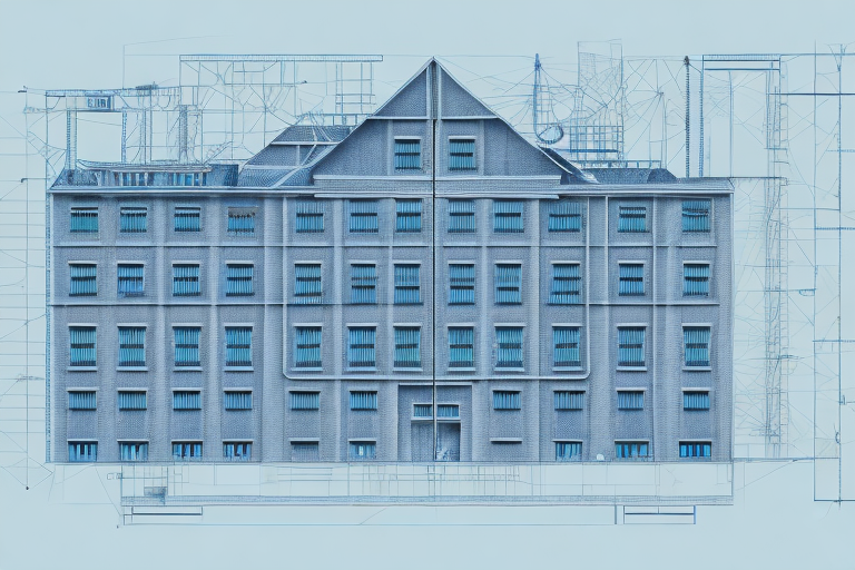 A blueprint of a building