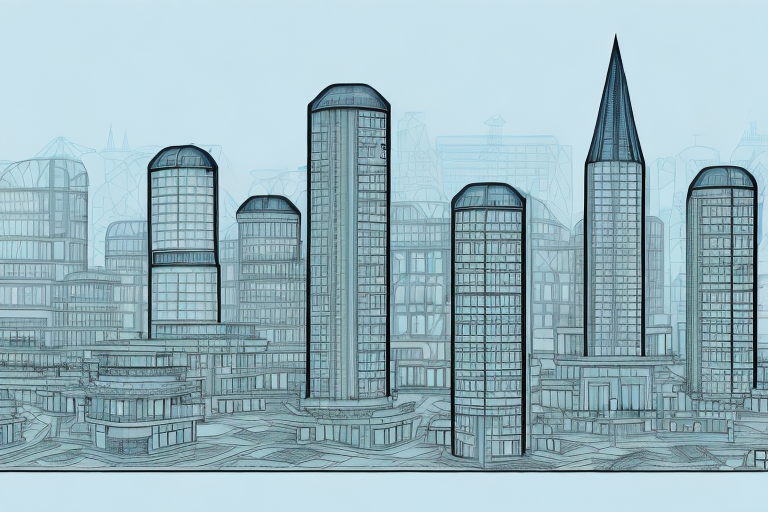 A cityscape of kratzenburg with prominent architectural structures