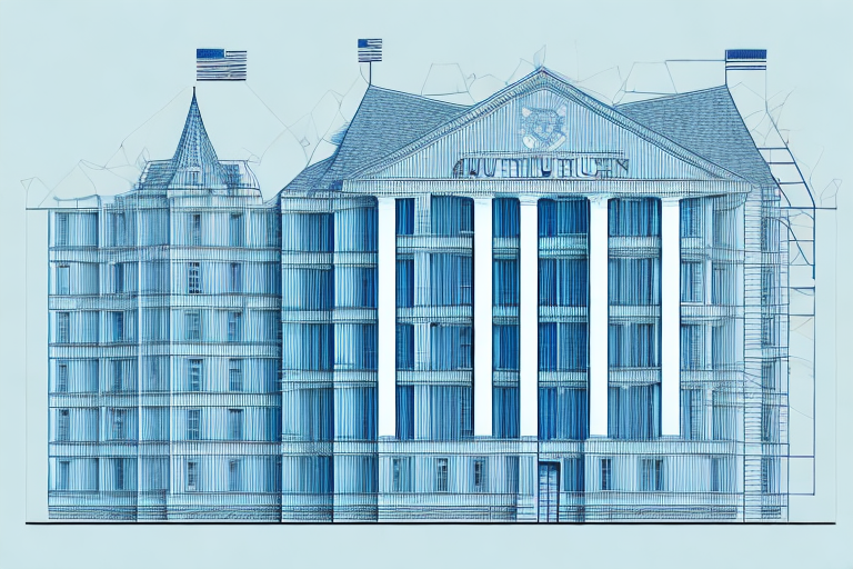 A blueprint of a building