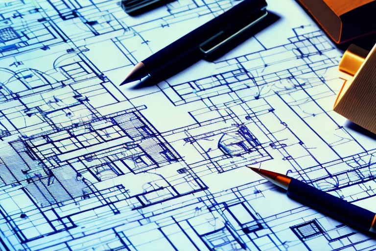 A construction blueprint with a stamp of approval