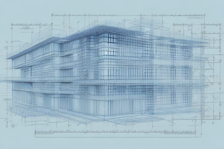 A construction blueprint for a building