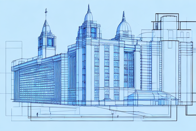 A set of architectural blueprints
