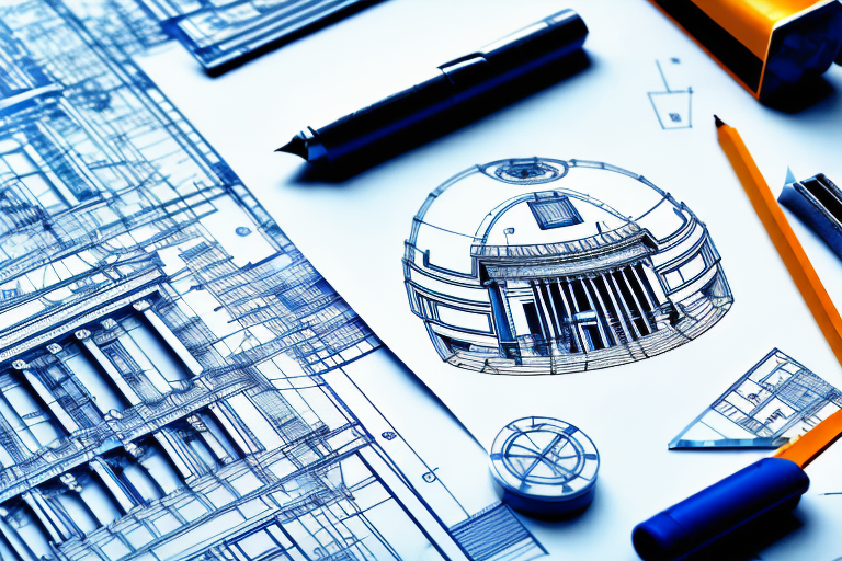 A blueprint of a building