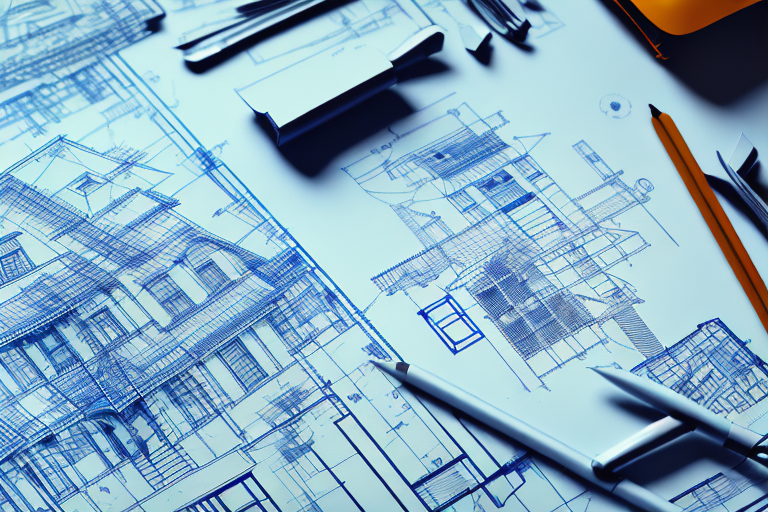 A blueprint of a building