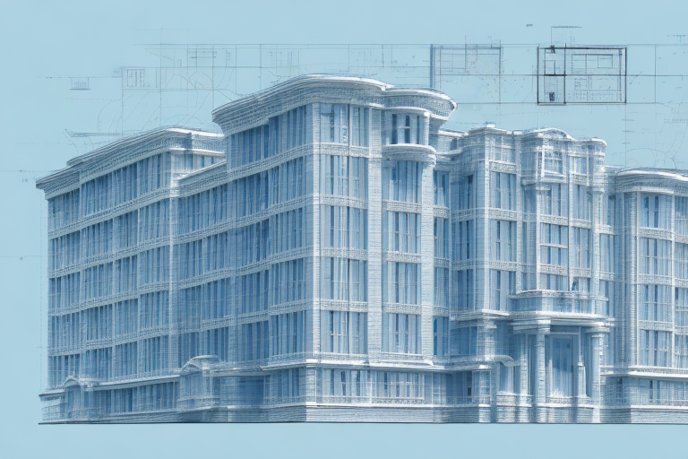 A blueprint of a building with a stamp of approval on it