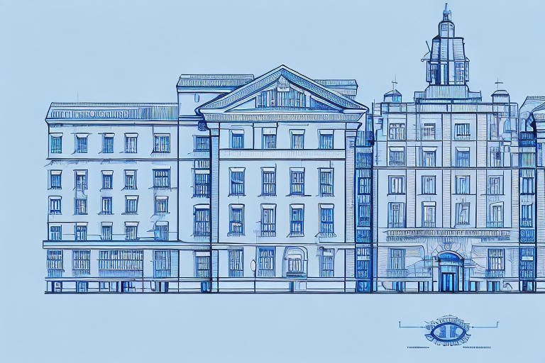 A blueprint of a building