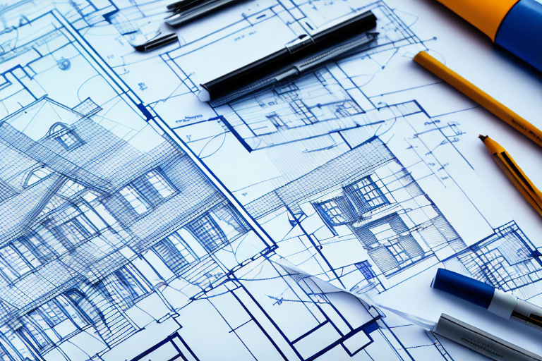 A blueprint of a house