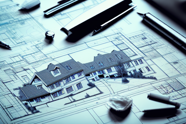A building blueprint with a stamp of approval on it