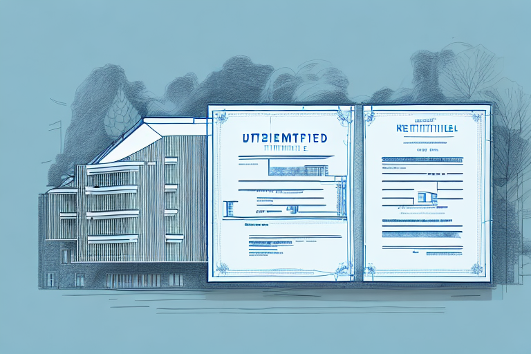 A scenic kümmernitztal landscape with a blueprint of a building and a stamped approval document