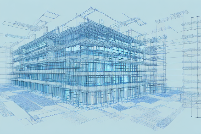 A blueprint of a construction project