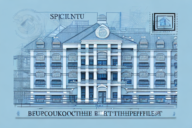 A blueprint of a building