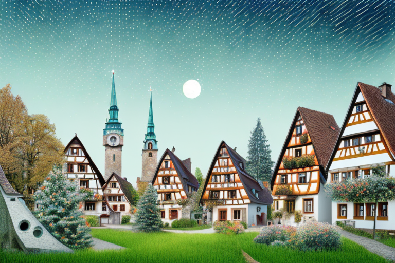 A small german village with traditional houses