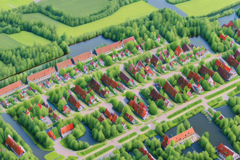 A small town in the spreewald region with traditional houses