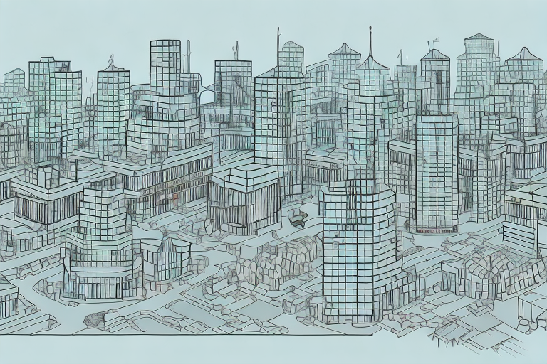 The brunsmark town landscape with a focus on its buildings and construction sites