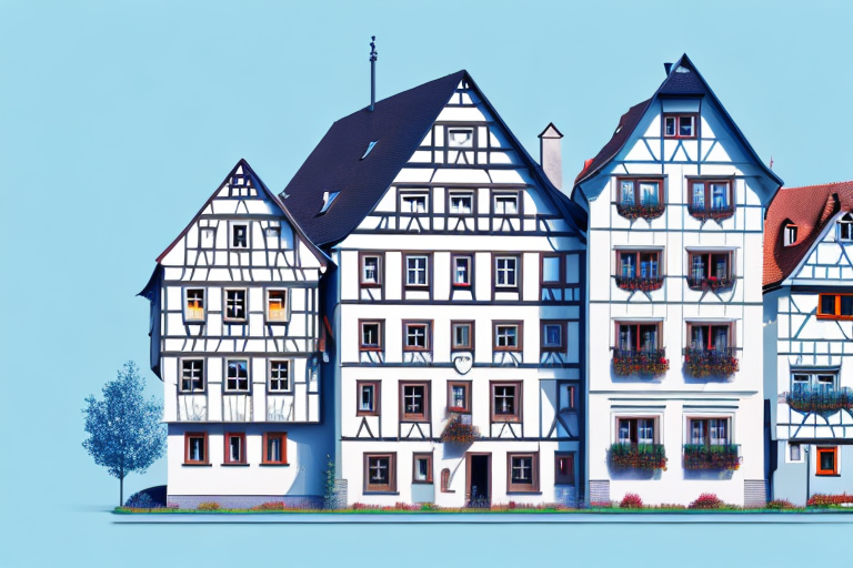 A small german town with traditional houses