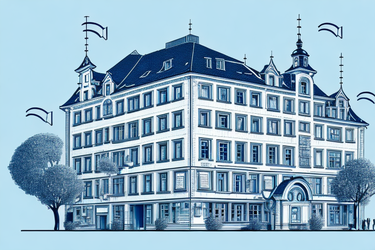 A blueprint of a building with a stamp of approval on it