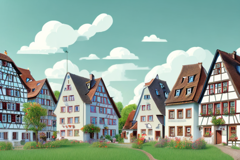 A quaint village landscape in grönwohld